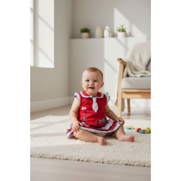 New Baby Girl Dress Set with underwear Size 9 to 12 months - Picture 2 of 3